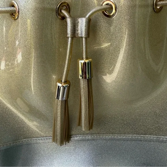 KARTELL Grace K Purse Made in Italy Plastic Gold Straps Bucket